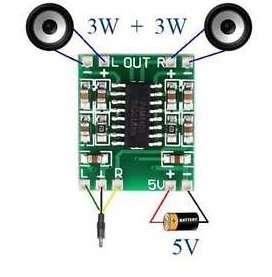 PAM8403 module digital power amplifier board miniature class D power 2  3 w high 2.5 ~ 5 v USB power supply