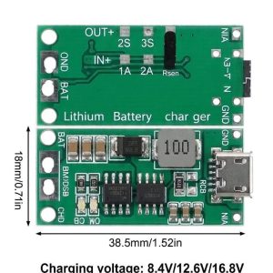 4S-4A TYPE-C DC 3.7V-5V TO 16.8V STEP-UP BOOST LIPO POLYMER LI-LON LITHIUM BATTERY CHARGER MODULE