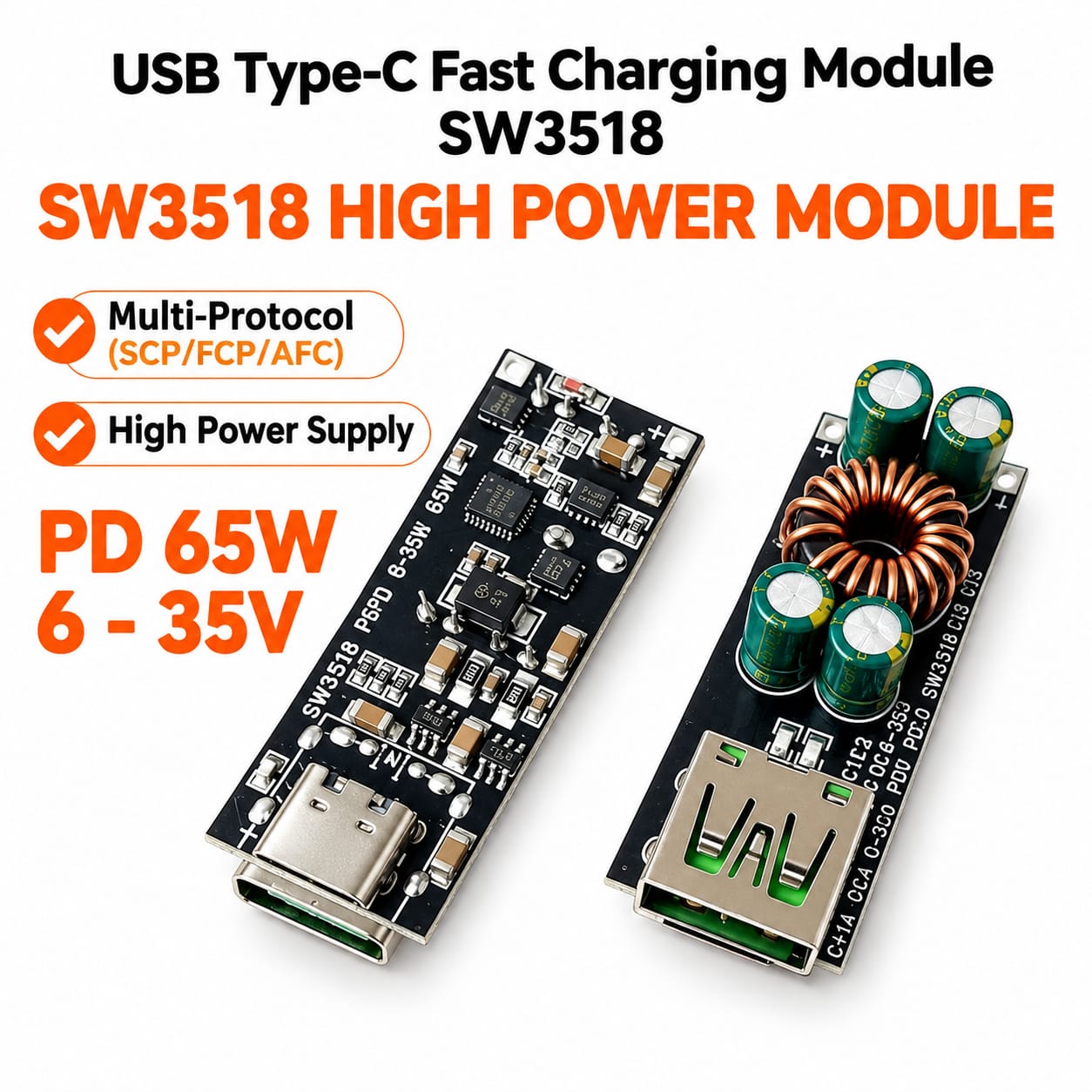 V790 SW3518S FAST CHARGING DC 6-32V QC4.0 PD3.0 TYPE-C MODULE